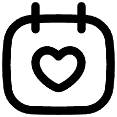 Calendar Heart Icon from Flex Line Set