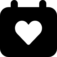 Calendar Heart Icon from Micro Solid Set