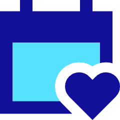 Calendar Heart Icon from Sharp Pop Set