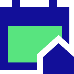 Calendar Home Icon from Sharp Pop Set