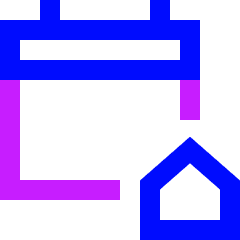 Calendar Home Icon from Sharp Neon Set