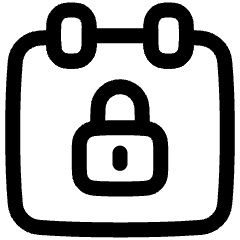 Calendar Lock Icon from Plump Line Set