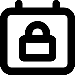 Calendar Lock Icon from Micro Line Set