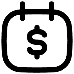 Calendar Money Due Payment Icon from Flex Line Set