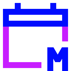 Calendar Month View Monthly Icon from Sharp Neon Set