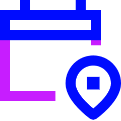 Calendar Pin Event Location Icon from Sharp Neon Set