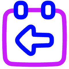 Calendar Previous Day Yesterday Icon from Plump Neon Set