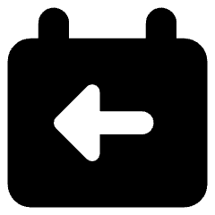 Calendar Previous Day Yesterday Icon from Core Solid Set