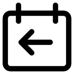 Calendar Previous Day Yesterday Icon from Core Line Set