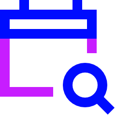 Calendar Search Icon from Sharp Neon Set