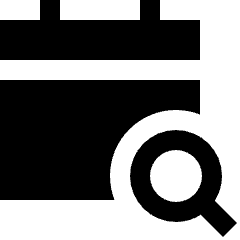 Calendar Search Icon from Sharp Solid Set