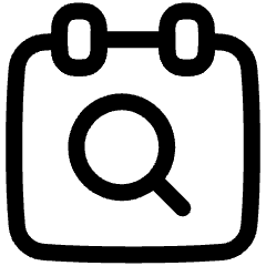 Calendar Search Icon from Plump Line Set