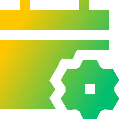 Calendar Setting Bolt Cog Icon from Sharp Gradient Set