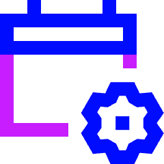 Calendar Setting Bolt Cog Icon from Sharp Neon Set