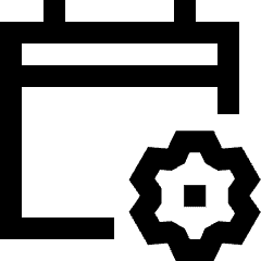 Calendar Setting Bolt Cog Icon from Sharp Line Set