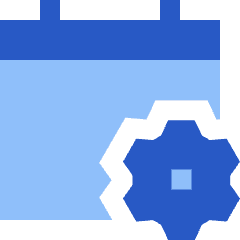 Calendar Setting Bolt Cog Icon from Sharp Flat Set