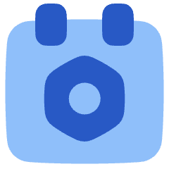 Calendar Setting Bolt Nut Icon from Plump Flat Set