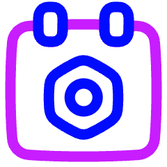 Calendar Setting Bolt Nut Icon from Plump Neon Set