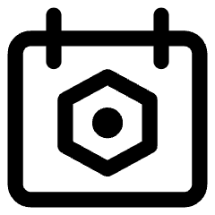 Calendar Setting Bolt Nut Icon from Core Line Set