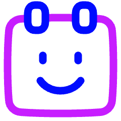 Calendar Smiley Happy Face Icon from Plump Neon Set