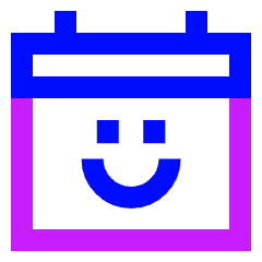 Calendar Smiley Happy Face Icon from Sharp Neon Set