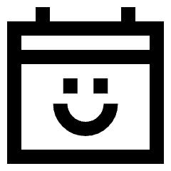 Calendar Smiley Happy Face Icon from Sharp Line Set