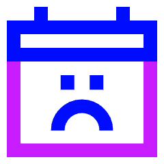 Calendar Smiley Sad Face Icon from Sharp Neon Set