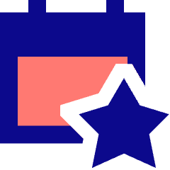 Calendar Star Icon from Sharp Pop Set