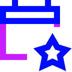 Calendar Star Icon from Sharp Neon Set