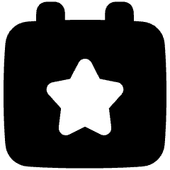 Calendar Star Icon from Plump Solid Set