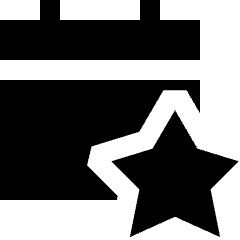 Calendar Star Icon from Sharp Solid Set