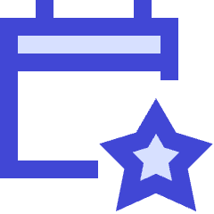 Calendar Star Icon from Sharp Duo Set