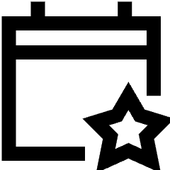 Calendar Star Icon from Sharp Line Set