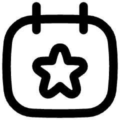 Calendar Star Icon from Flex Line Set
