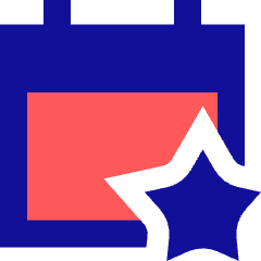 Calendar Star Icon from Sharp Pop Set