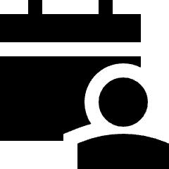Calendar User Icon from Sharp Solid Set