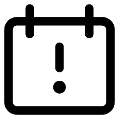 Calendar Warning Icon from Core Line Set