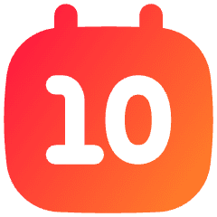 Date 10 Calendar Icon from Flex Gradient Set