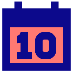Date 10 Calendar Icon from Sharp Pop Set