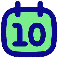 Date 10 Calendar Icon from Flex Pop Set