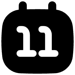 Date 11 Calendar Icon from Flex Solid Set