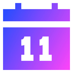 Date 11 Calendar Icon from Sharp Gradient Set