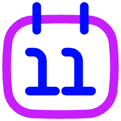 Date 11 Calendar Icon from Flex Neon Set