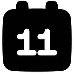 Date 11 Calendar Icon from Plump Solid Set