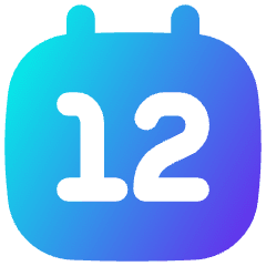 Date 12 Calendar Icon from Flex Gradient Set