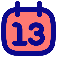 Date 13 Calendar Icon from Flex Pop Set
