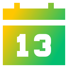 Date 13 Calendar Icon from Sharp Gradient Set
