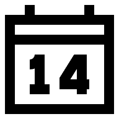 Date 14 Calendar Icon from Sharp Line Set