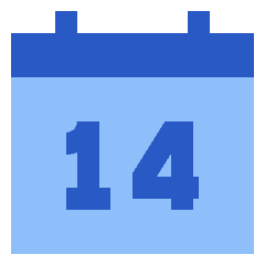 Date 14 Calendar Icon from Sharp Flat Set