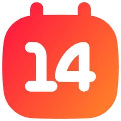 Date 14 Calendar Icon from Flex Gradient Set